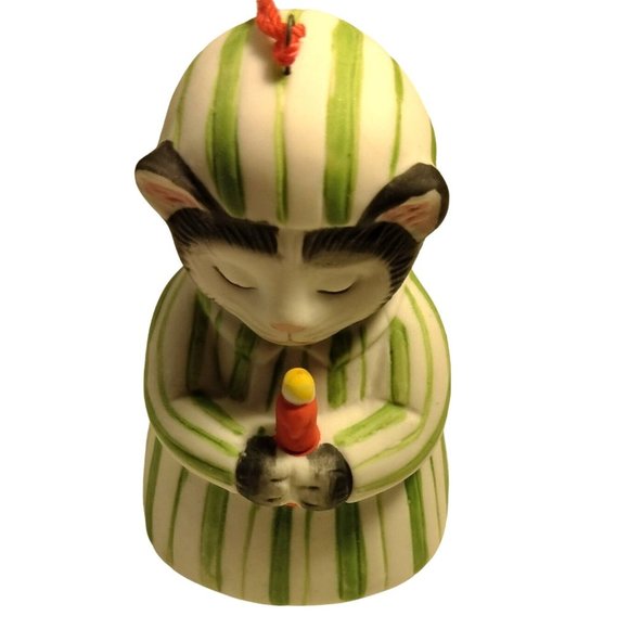 Kitty Cucumber Ornament Ellie Nightgown Schmid Shackman Ceramic Figurine 1985 - Picture 2 of 9